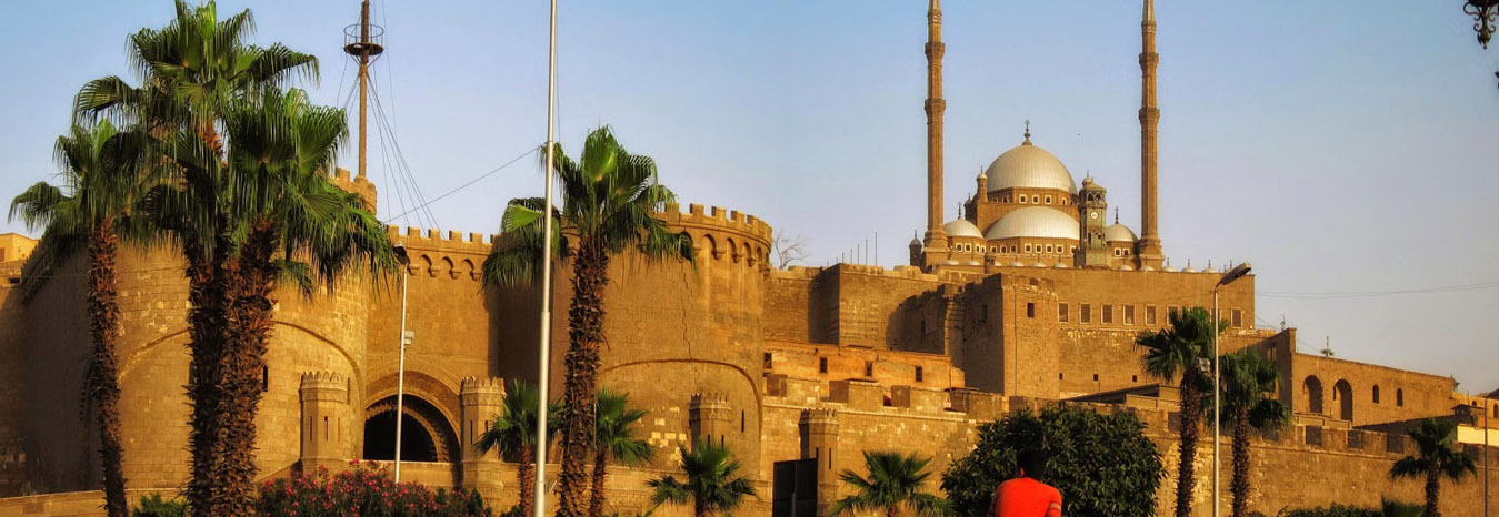 Panoramic view of the Salah El Din Citadel and Mohamed Ali Mosque Cairo
