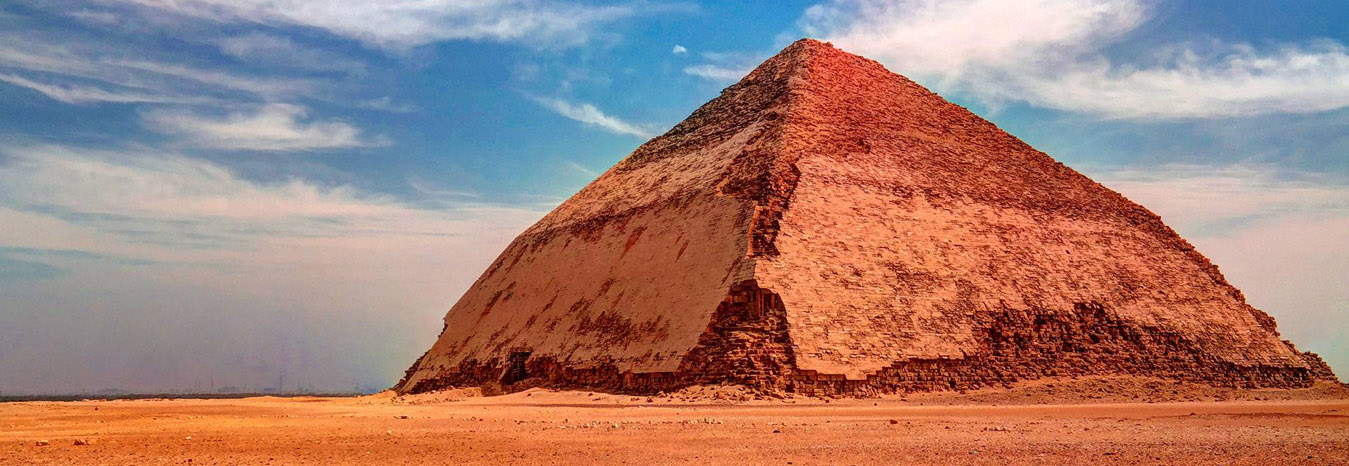 The unique Bent Pyramid of King Sneferu at the Dahshur royal necropolis