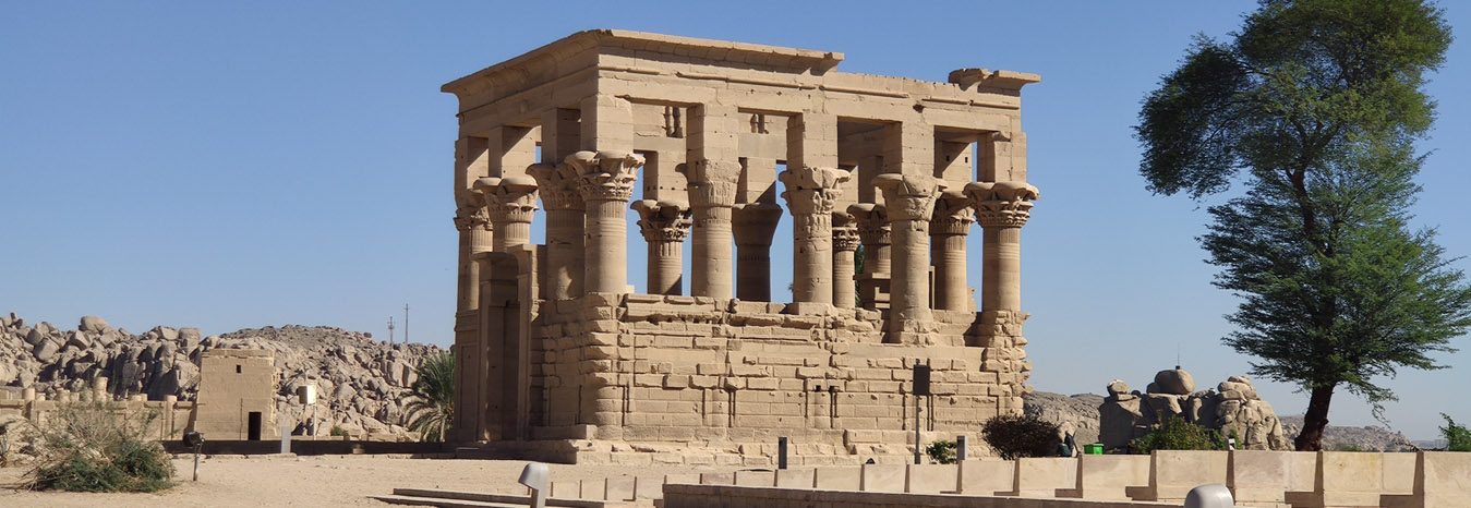 The sacred Temple of Philae dedicated to the Goddess Isis on Agilkia Island, Aswan