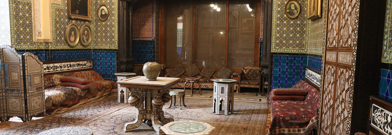 Ornate palace architecture and tropical gardens at the Prince Mohamed Ali Manial Palace.