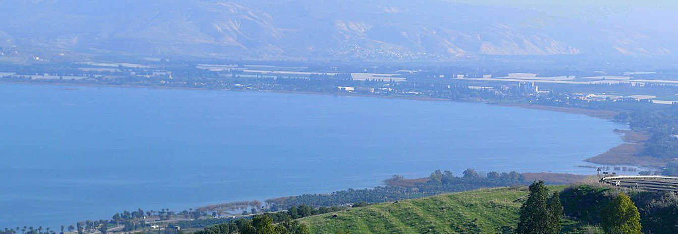 Wooden boat ride on the Sea of Galilee Israel pilgrimage