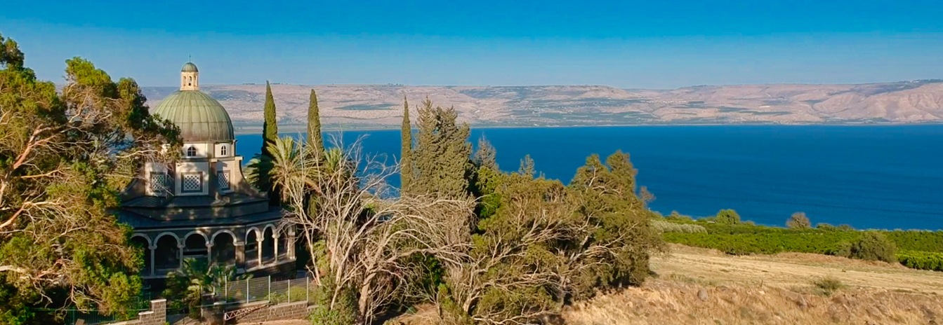 Mount of Beatitudes overlooking the Sea of Galilee - Orthodox spiritual journey to the Holy Land