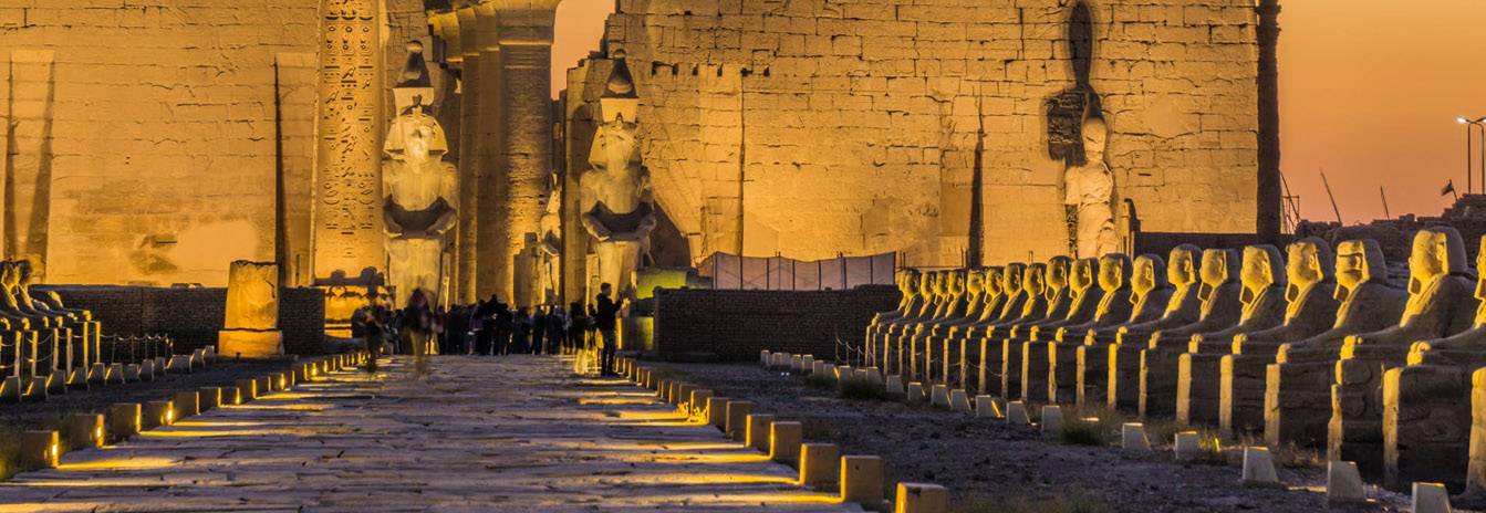 The monumental entrance and Great Hypostyle Hall at the Temple of Karnak in Luxor