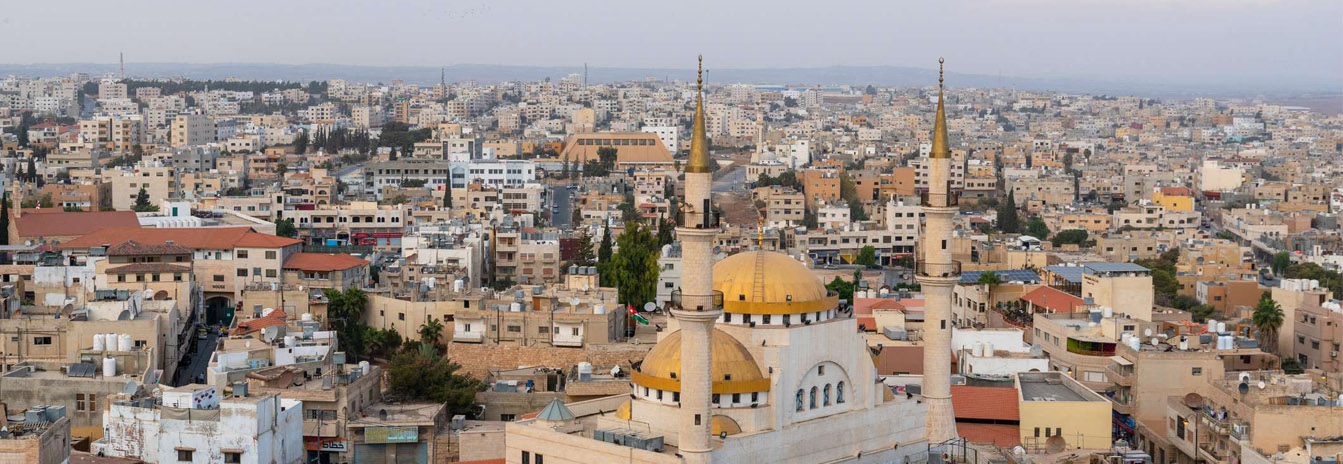 Intricate Byzantine mosaic art in the city of Madaba, Jordan