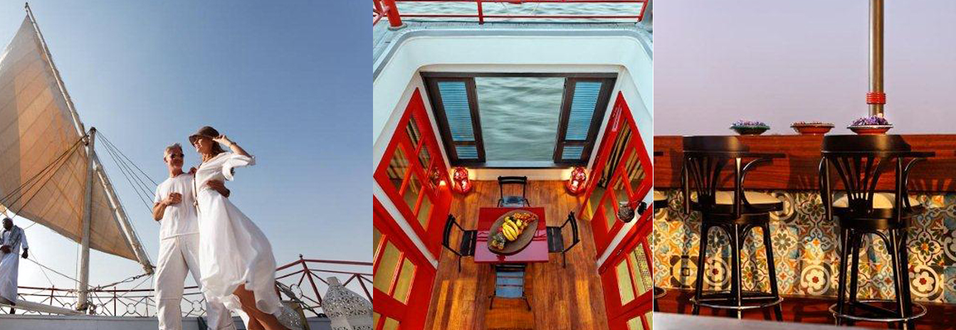 The upper deck of the Mövenpick SB Feddya featuring a private Jacuzzi and luxury sun-lounging area.